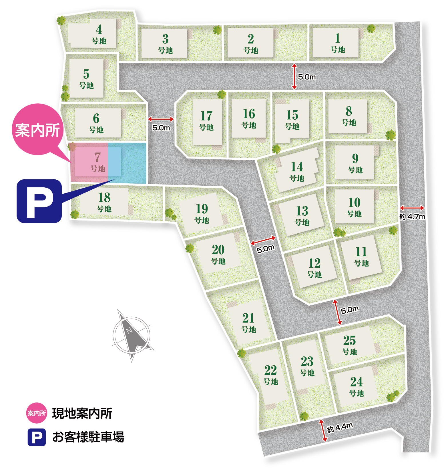 アローラタウン羽曳野中央3期(大阪府羽曳野市はびきの) 区画図