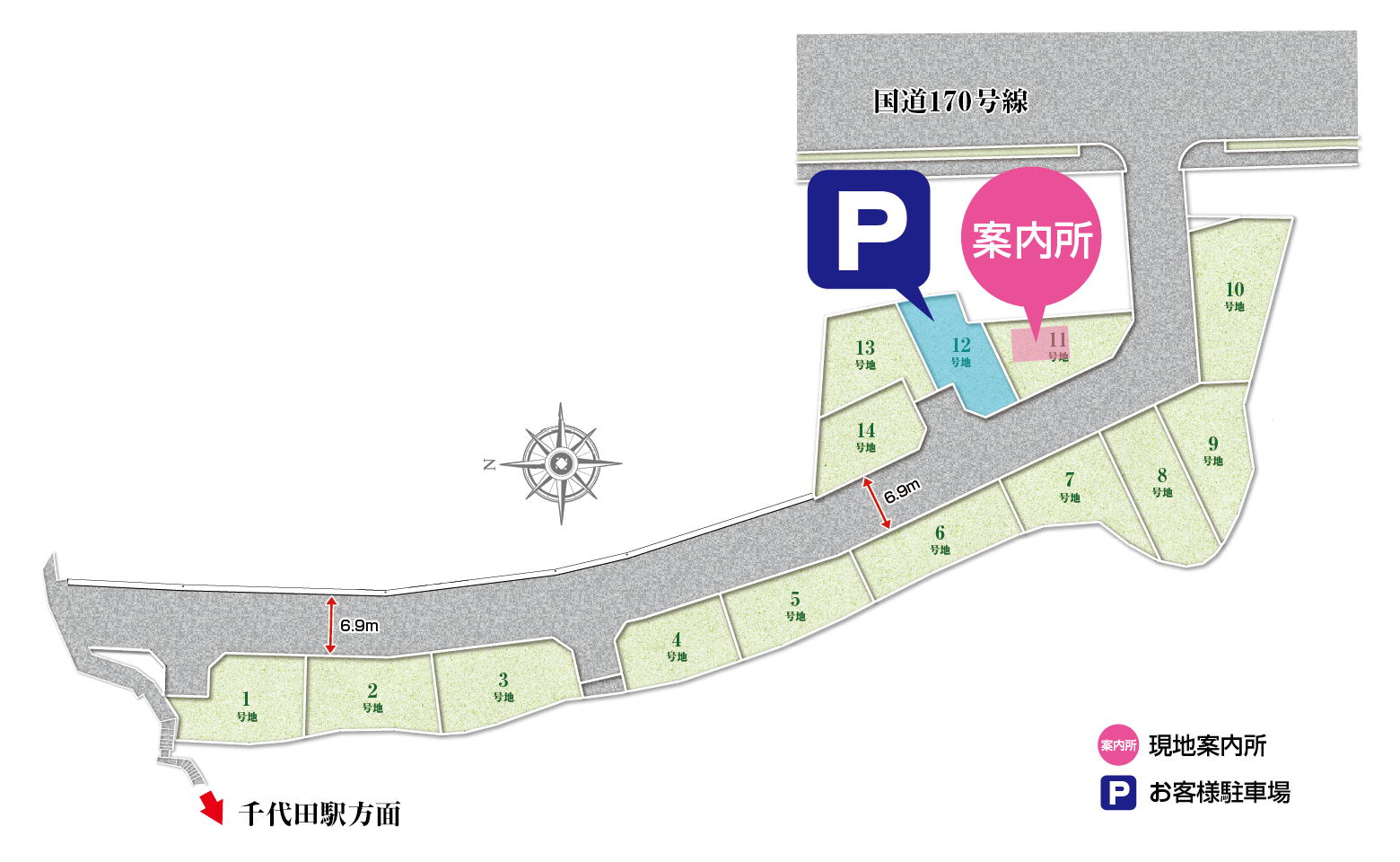 アローラタウン千代田南（大阪府河内長野市市町） 区画図