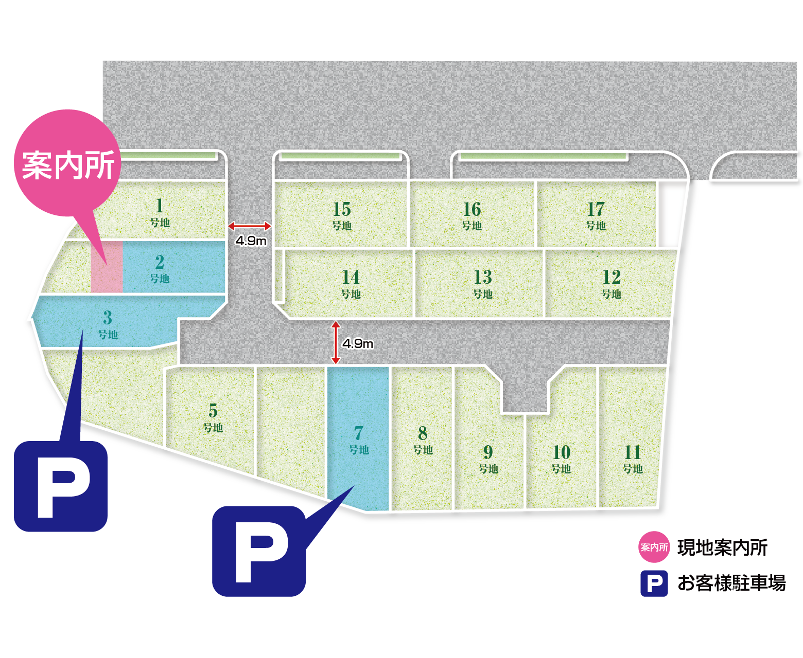 アローラタウン千代田6期(大阪府河内長野市市町) 区画図