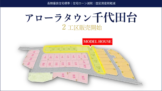 アローラタウン千代田台2工区販売開始｜長期優良住宅の街