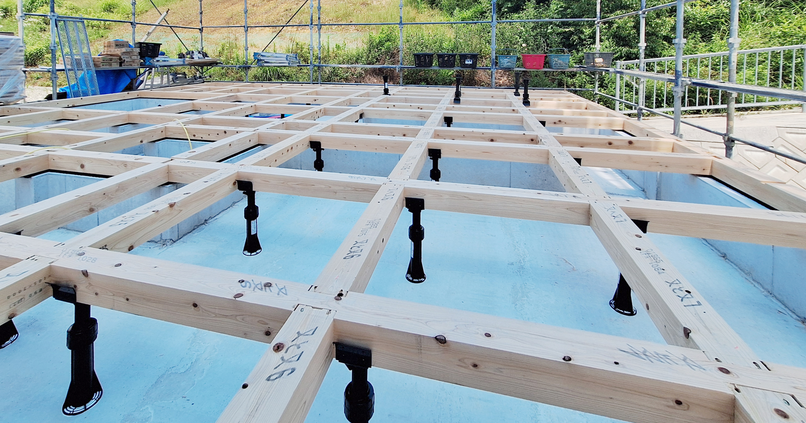 限定公開｜新モデルハウス建築タイムラプス動画（基礎+土台+床板）