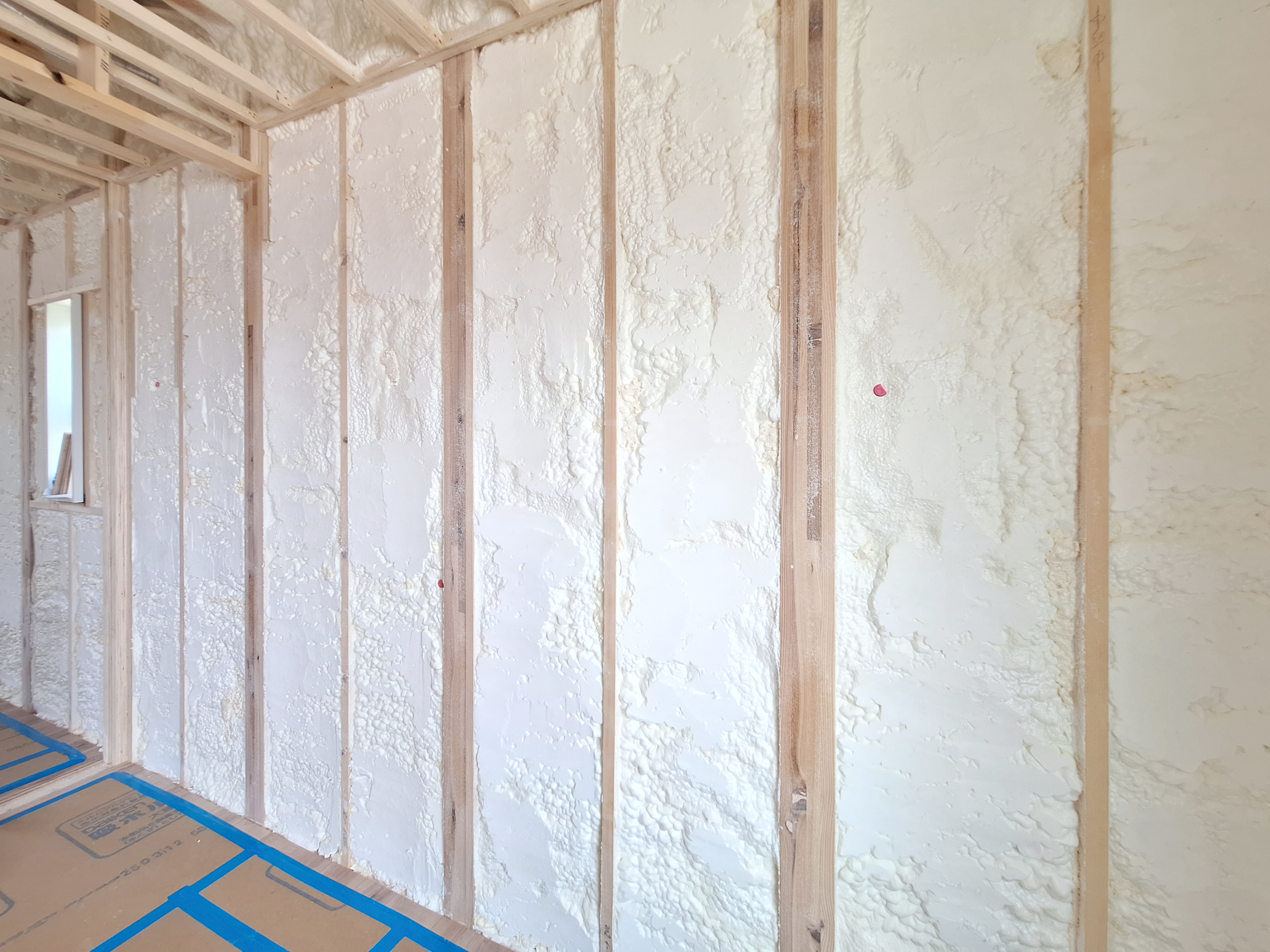 限定公開｜新モデルハウス建築動画（内装：換気システム・吹付断熱）